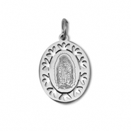 Stainless Steel - Rostfrei Stahl Anhänger Oval Religiöse Silver