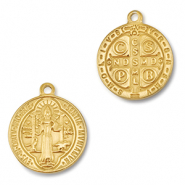 Stainless Steel - Rostfrei Stahl Anhänger Rund Religiöse Gold