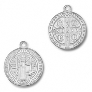 Stainless Steel - Rostfrei Stahl Anhänger Rund Religiöse Silver