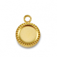 Geburtssteine Anhänger mit Fassung für SS16 Flatback aus Stainless Steel Gold