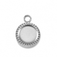 Geburtssteine Anhänger mit Fassung für SS16 Flatback aus Stainless Steel Silver