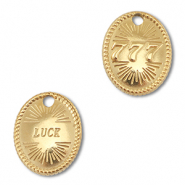 BY31® Stainless Steel - Rostfrei Stahl Anhänger Engelszahlen 777 / Luck Gold
