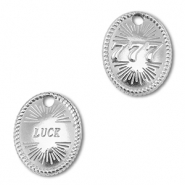 BY31® Stainless Steel - Rostfrei Stahl Anhänger Engelszahlen 777 / Luck Silver