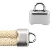 DQ Metall Endkappen mit Öse für 5mm Band Antik silber (Nickelfrei)