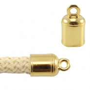 DQ Metall Endkappen mit Öse für 5mm Band Gold (Nickelfrei)