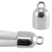 DQ Metall Endkappen mit Öse Antik silber (Nickelfrei)