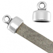DQ Metall Endkappen mit Öse Antik silber (Nickelfrei)