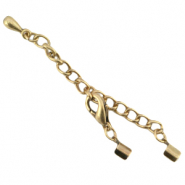 DQ Metall Verlängerungsketten Set mit Karabinerverschluss und 2mm Klemmen Antik bronze (nickelfrei)