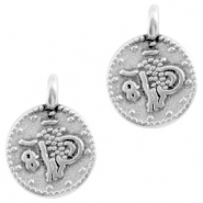 DQ Metall Anhänger Münze Antik silber (nNckelfrei)