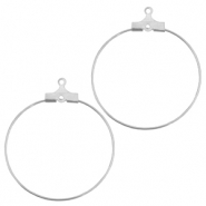 Metall Zubeh&ouml;r DQ Creolen H&auml;nger 30mm Antik silber (nickelfrei)