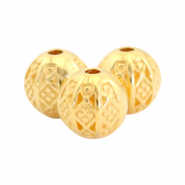 Metall Perlen DQ Ball Bohemian 8mm Gold (Nickelfrei)
