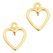 Metall Anhänger DQ offenes Herz 14x11mm Gold (Nickelfrei)
