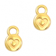 Metall Anhänger DQ 6mm Herz Gold (Nickelfrei)