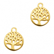 Metall Anhänger DQ Baum Gold (Nickelfrei)