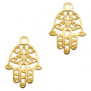 Metall Anhänger DQ Hamsa Hand Gold (Nickelfrei)