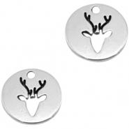Metall Anhänger DQ Rentier Antik silber (Nickelfrei)