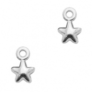 Metall Anhänger DQ Stern Antik silber (Nickelfrei)