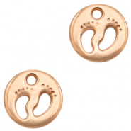Metall Anhänger DQ Füße Rosegold (Nickelfrei)