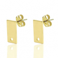 Metall Zubeh&ouml;r DQ Earpin Rechteck 6x12mm Gold (nickelfrei)