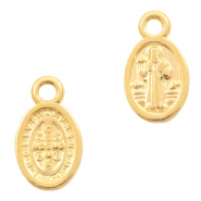 Metall Anhänger DQ Jezus oval Gold (Nickelfrei)