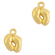 Metall Anhänger DQ Füsse Gold (Nickelfrei)