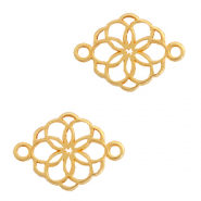 Metall Anh&auml;nger DQ Zwischenst&uuml;ck Blume Gold (Nickelfrei)