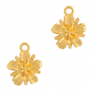 Metall Anhänger DQ Blume Gold (Nickelfrei)
