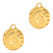 Metall Anhänger DQ Muschel Gold (Nickelfrei)