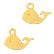 Metall Anhänger DQ Wal Gold (Nickelfrei)