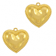 Metall Anhänger DQ Herz Gold (Nickelfrei)