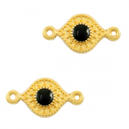 Metall Anh&auml;nger DQ Zwischenst&uuml;ck Black-gold (Nickelfrei)