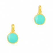 Metall Anhänger DQ Turquoise green-gold (Nickelfrei)