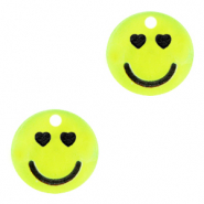 Plexx Anhänger Smiley Herzen Neon yellow