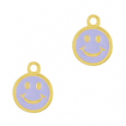 Metall Anhänger DQ Smiley Gold-purple (Nickelfrei)