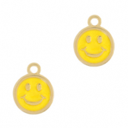 Metall Anhänger DQ Smiley Gold-sunrise yellow (Nickelfrei)