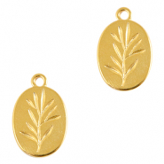 Metall Anhänger DQ Leaf Gold (Nickelfrei)