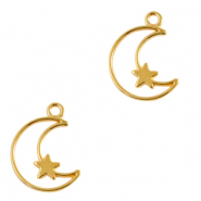 Metall Anhänger DQ Moon and Star Gold (Nickelfrei)