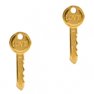 Metall Anhänger DQ Key "Love" Gold (Nickelfrei)