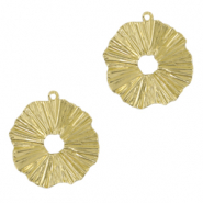 Metall Anhänger DQ irregular 25mm Gold (Nickelfrei)