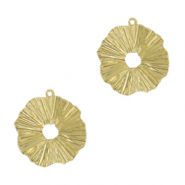 Metall Anhänger DQ irregular 18mm Gold (Nickelfrei)