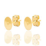 Metall Zubeh&ouml;r DQ Ohrstecker 6mm Gold (Nickelfrei)