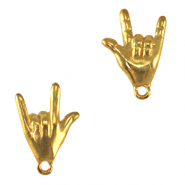Metall Anhänger DQ "I love you" Gold (Nickelfrei)