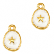 Metall Anhänger DQ Seestern Gold-pearl white (nikkelvrij)