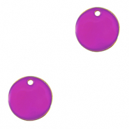 Metall Anhänger DQ 10mm Gold-purple (Nickelfrei)
