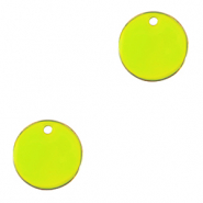 Metall Anhänger DQ 10mm Gold-neon yellow (Nickelfrei)