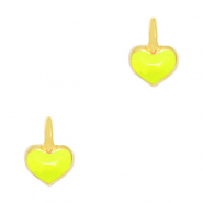 Metall Anhänger DQ Herz Gold-neon yellow (Nickelfrei)