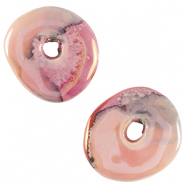 DQ Griechische Keramik Perlen Donut Rose-black