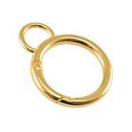 Metall Zubehör DQ Schlüssel Anhänger 28mm mit Öse Gold (Nickelfrei)