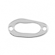 Metall Anhänger DQ Zwischenstück oval Antik silber (Nickelfrei)
