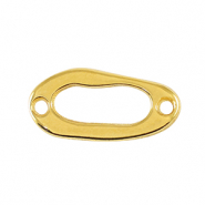Metall Anh&auml;nger DQ Zwischenst&uuml;ck oval Gold (Nickelfrei)